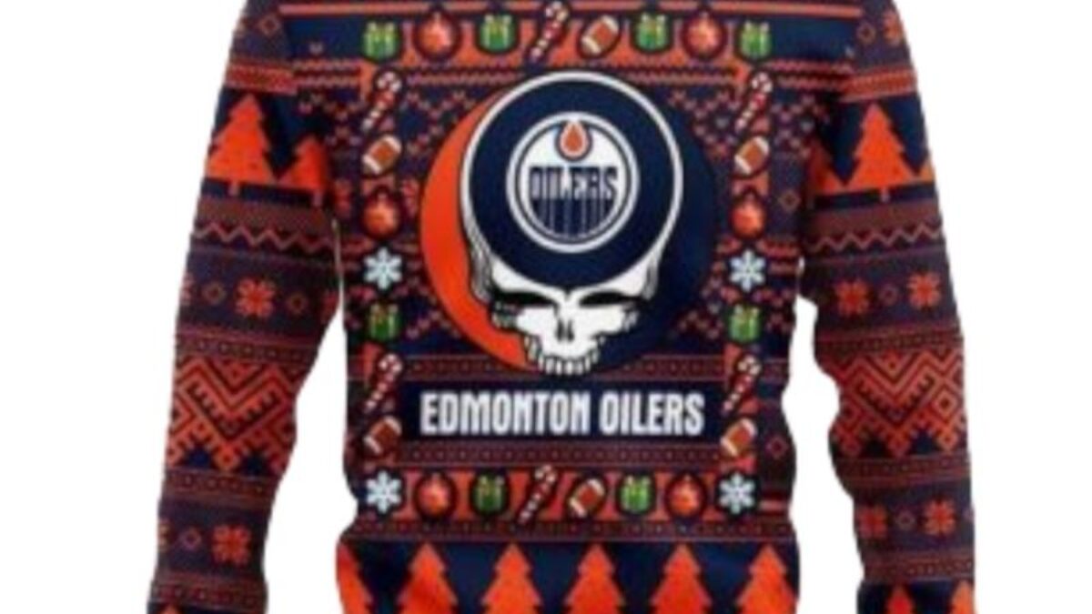 Nhl Edmonton Oilers Christmas Ugly Sweater Print Funny Grinch Gift