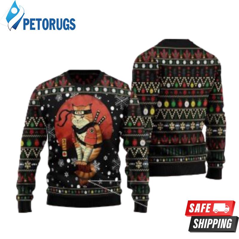 Ninja Cat Ugly Christmas Sweater Ugly Christmas Sweaters