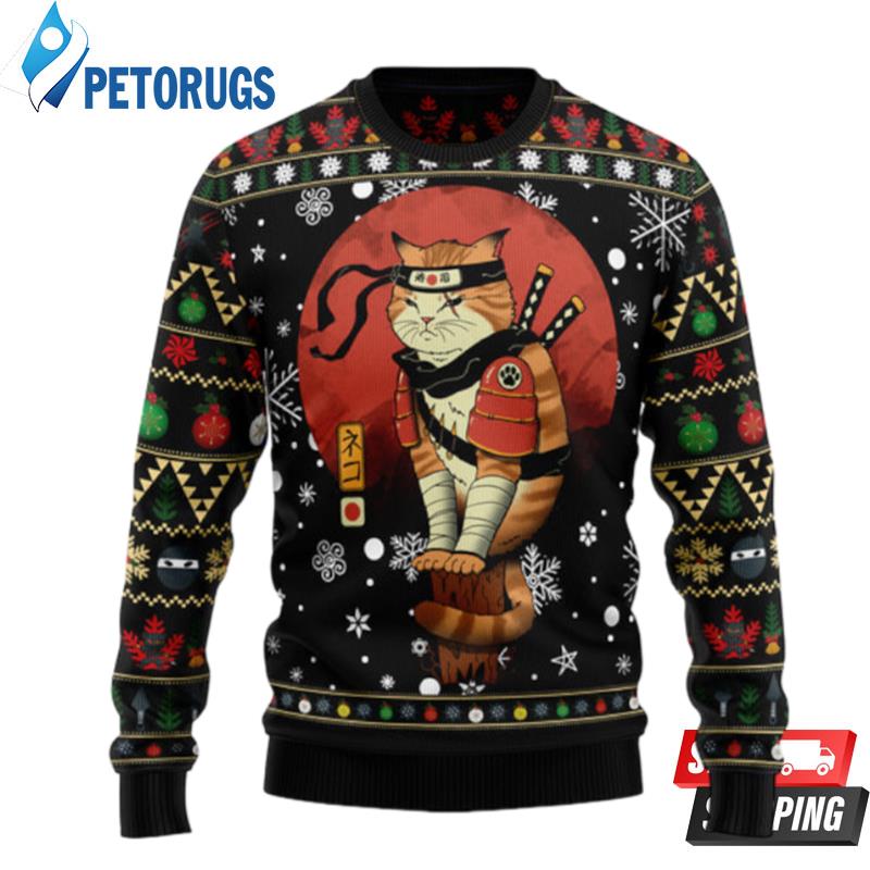 Ninja Cat Ugly Christmas Sweaters