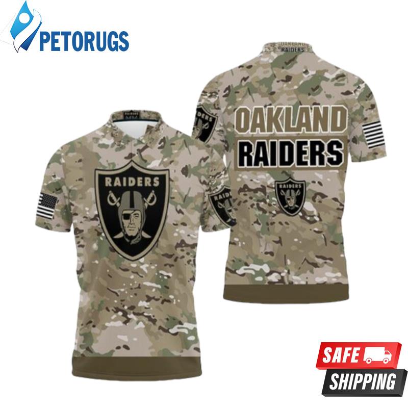 Oakland Raiders Camo Pattern Polo Shirts - Peto Rugs