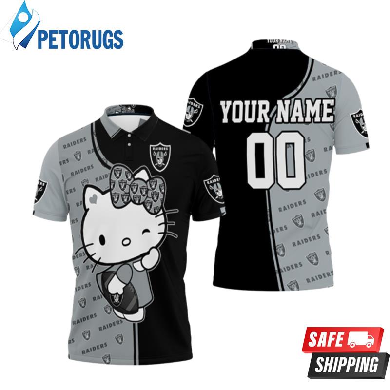 Oakland Raiders Hello Kitty Fans Personalized Polo Shirts - Peto Rugs