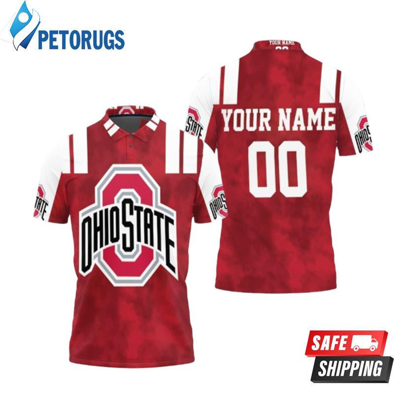 Ohio State Buckeyes Brutus Buckeye All Over Personalized Polo Shirts