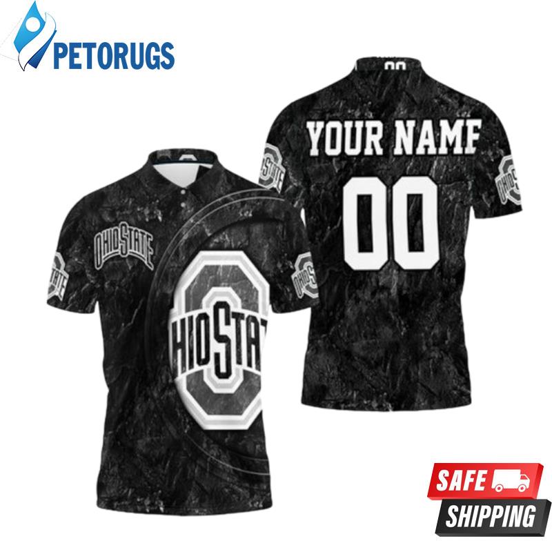 Ohio State Buckeyes Cracked Ground Printed Personalized Polo Shirts