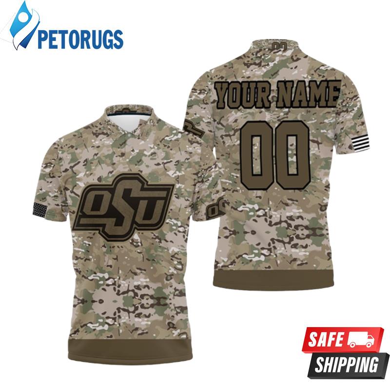 Oklahoma State Cowboys Camo Pattern Personalized Polo Shirts