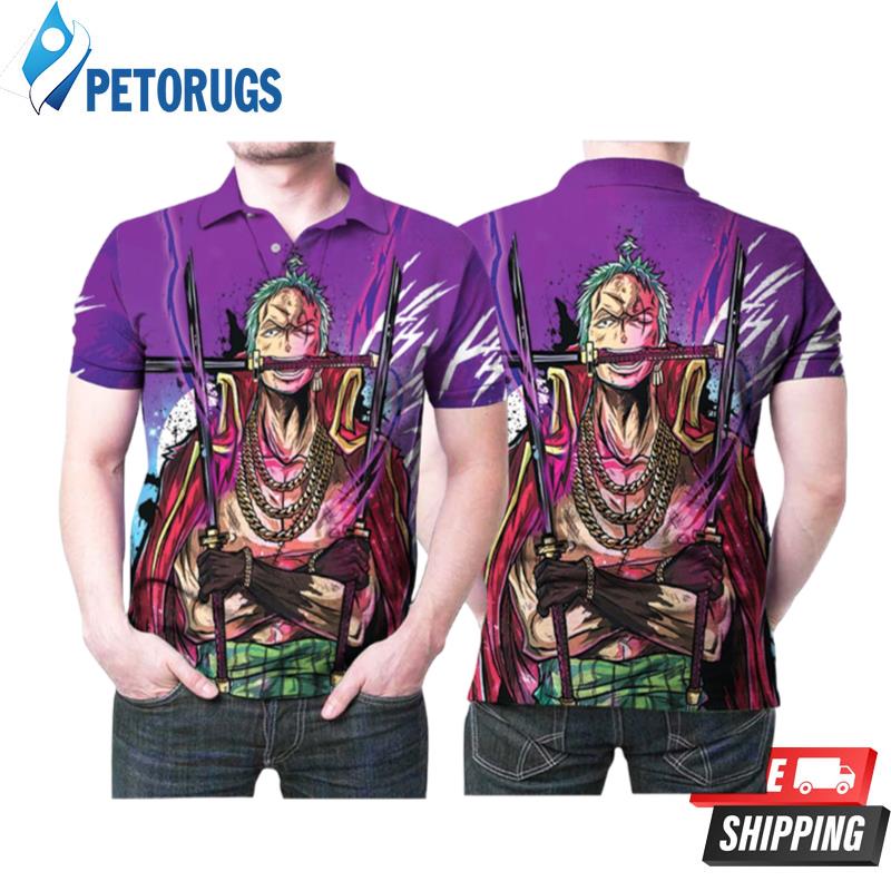 One Piece Roronoa Zoro Pirate King Printed Gift For One Piece Fan Polo Shirts
