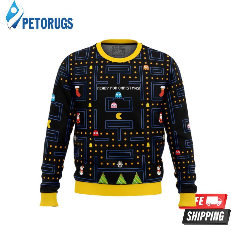 Pac Man Ready for Christmas Ugly Christmas Sweaters