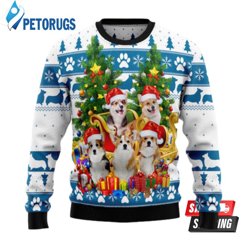 Pembroke Welsh Corgi Greeting Ugly Christmas Sweaters