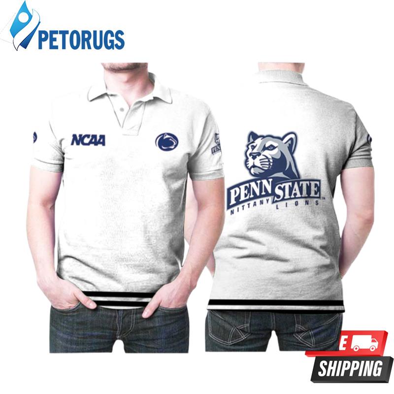 Penn State Nittany Lions Ncaa Classic White With Mascot Logo Polo Shirts