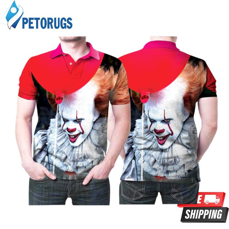 Pennywise It Smiling Dancing Cloud Halloween Horror Movie Printed Polo Shirts