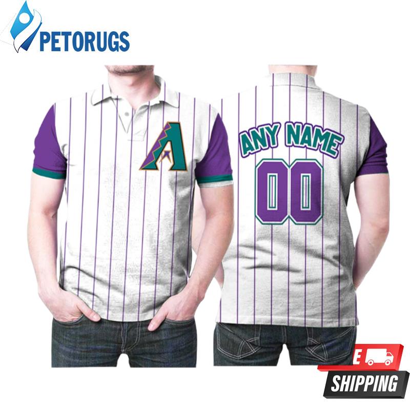 Personalized Any Name Arizona Diamondbacks 00 2020 Mlb White Purple Stripe Inspired Style Polo Shirts