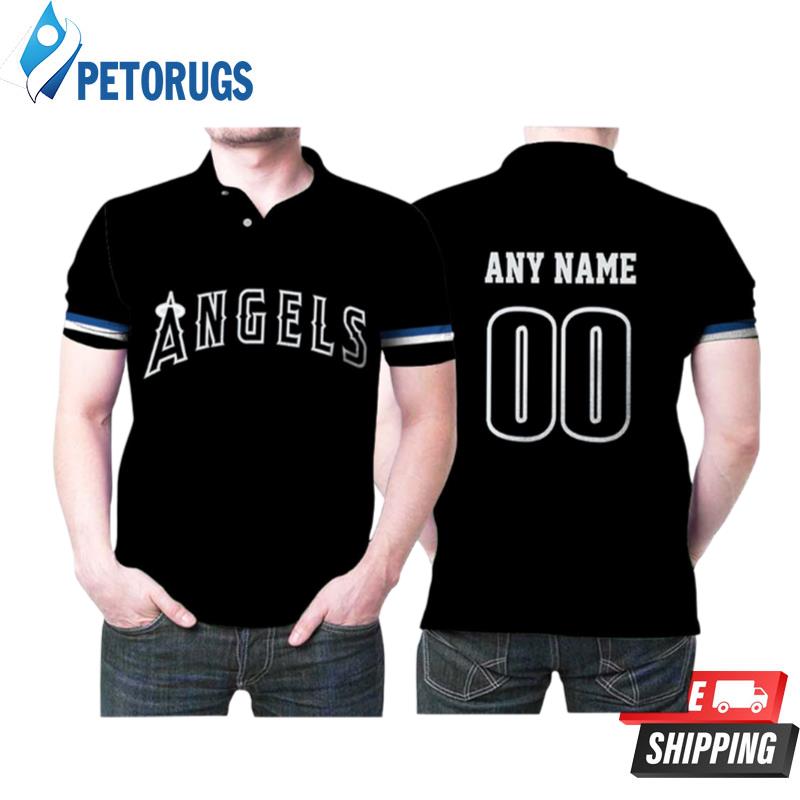 Personalized Los Angeles Angels 00 Anyname 2019 Weekend Players Black Inspired Style Gift For Los Angeles Angels Fans Polo Shirts