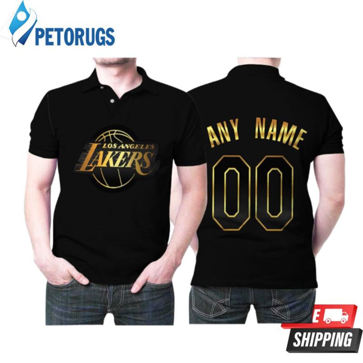 Personalized Los Angeles Lakers Any Name 00 Golden Edition Black Inspired  Style Polo Shirts - Peto Rugs