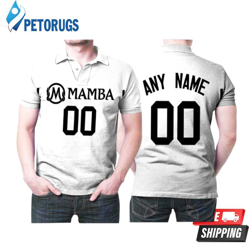 Personalized Mamba Tribute Any Name 00 White Allover Design Polo Shirts
