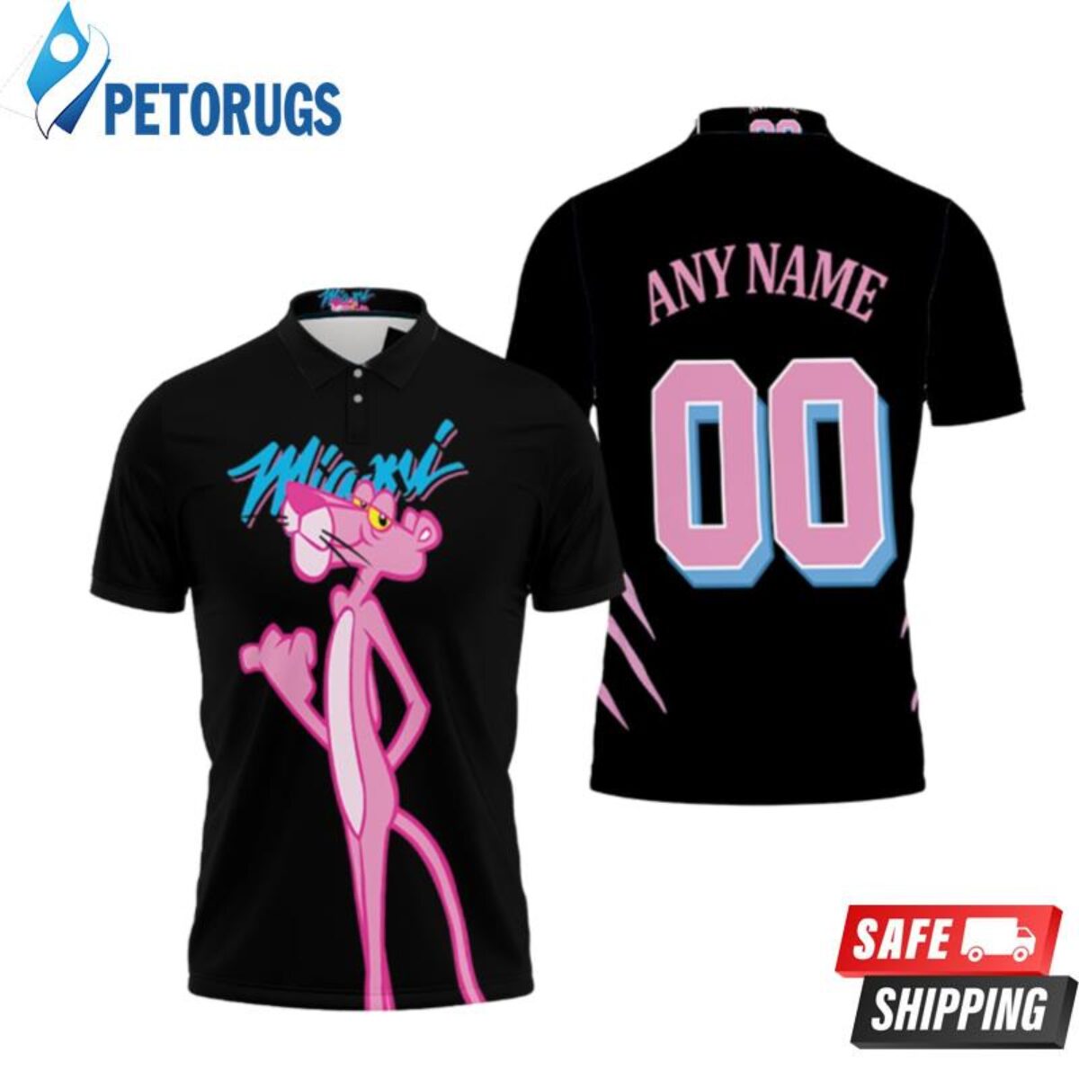 Personalized Miami Heat X Pink Panther Mashup Any Name 00 Black