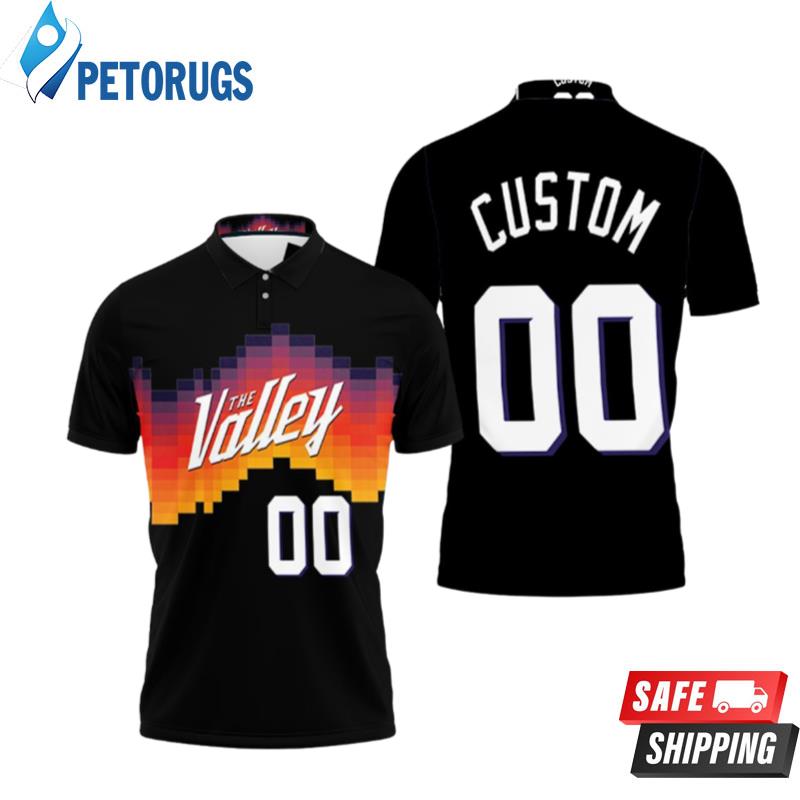 Personalized Phoenix Suns 00 Custom 2020 Black City Edition The Valley Inspired Style Gift For Phoenix Suns Fans Polo Shirts