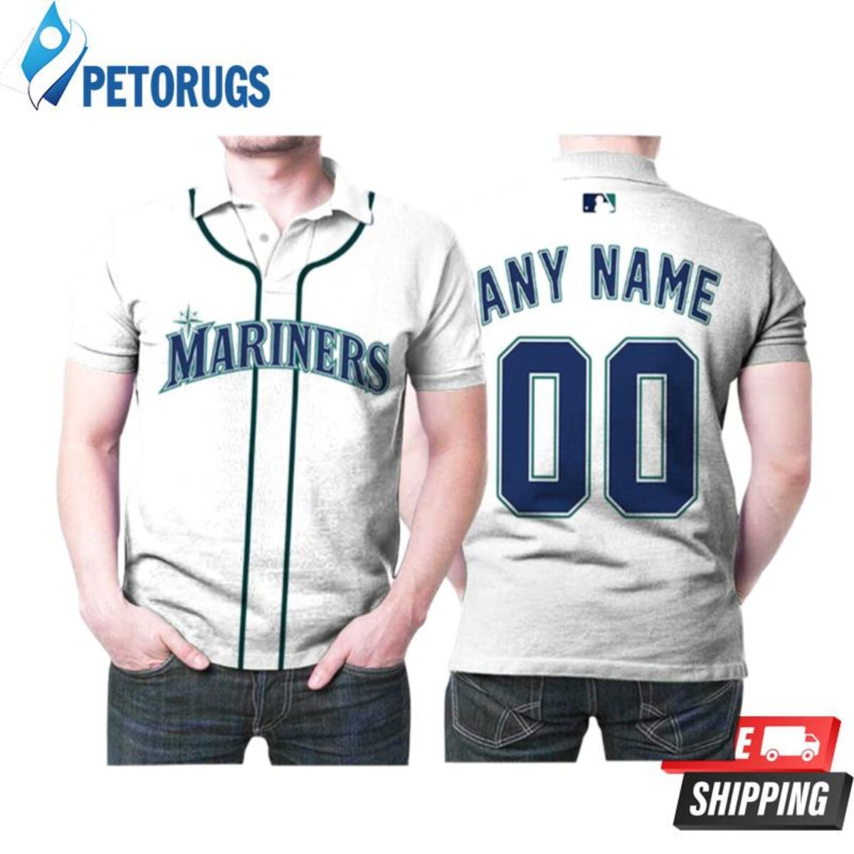 Personalized Seattle Mariners 00 Anyname Majestic White Inspired Style Polo  Shirts - Peto Rugs