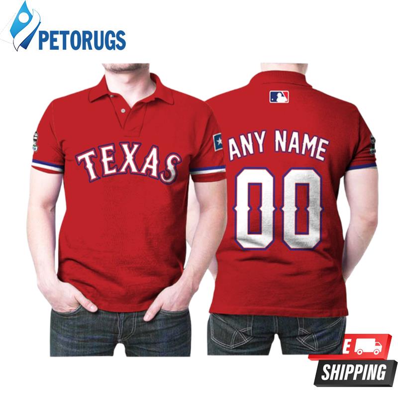 Personalized Texas Rangers 00 Any Name 2020 Mlb Team Red Inspired Style Polo Shirts
