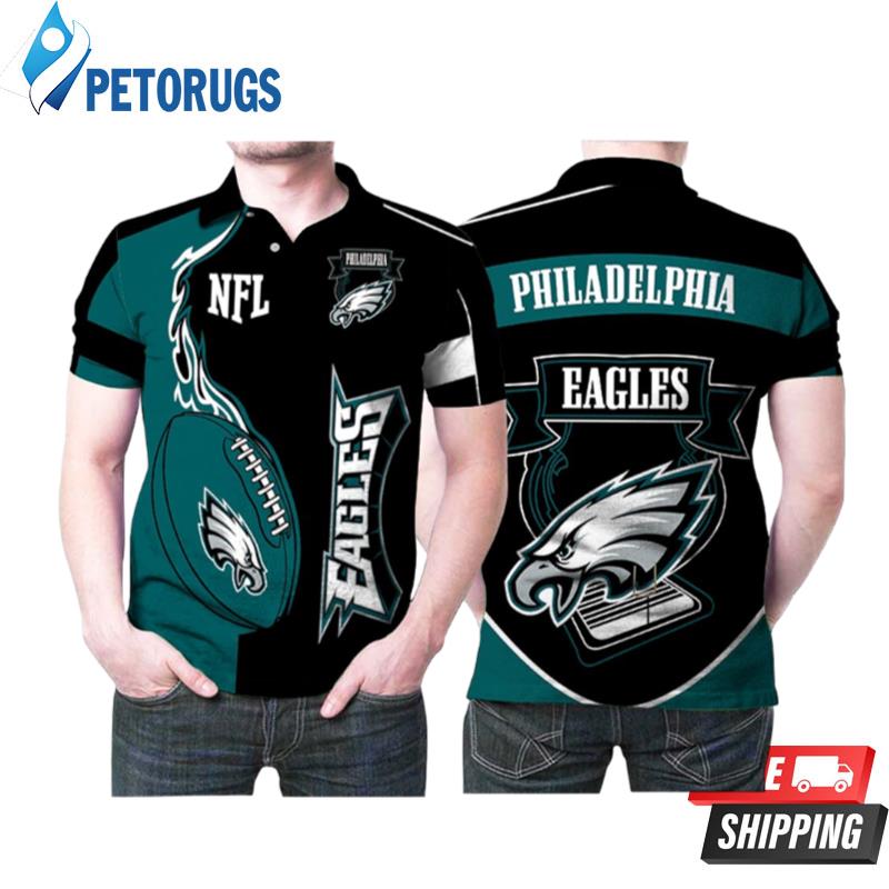 Philadelphia Eagles Nfl Logo Fire Football Eagles Polo Shirts - Peto Rugs