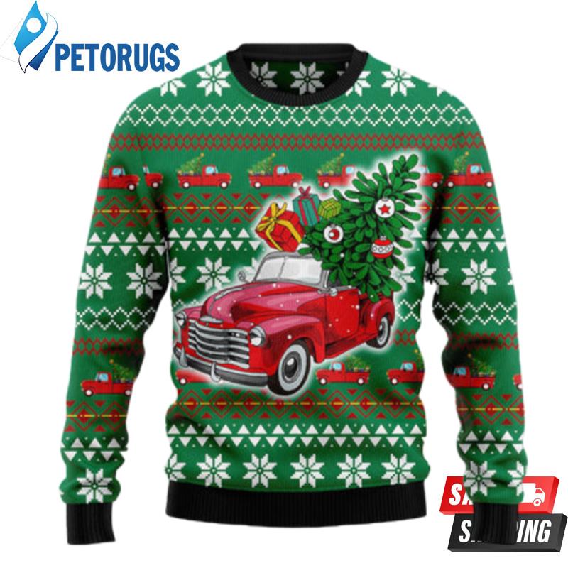 Pickup Truck Ugly Christmas Sweaters