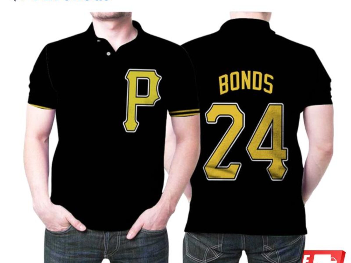 Pittsburgh Pirates Barry Bonds #24 Mlb Great Player Baseball Team Logo  Majestic Custom Black 2019 Polo Shirts - Peto Rugs