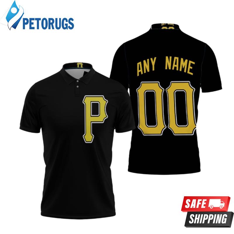 Pittsburgh Pirates Mlb Baseball Team Logo Majestic Custom Black 2019 Polo Shirts
