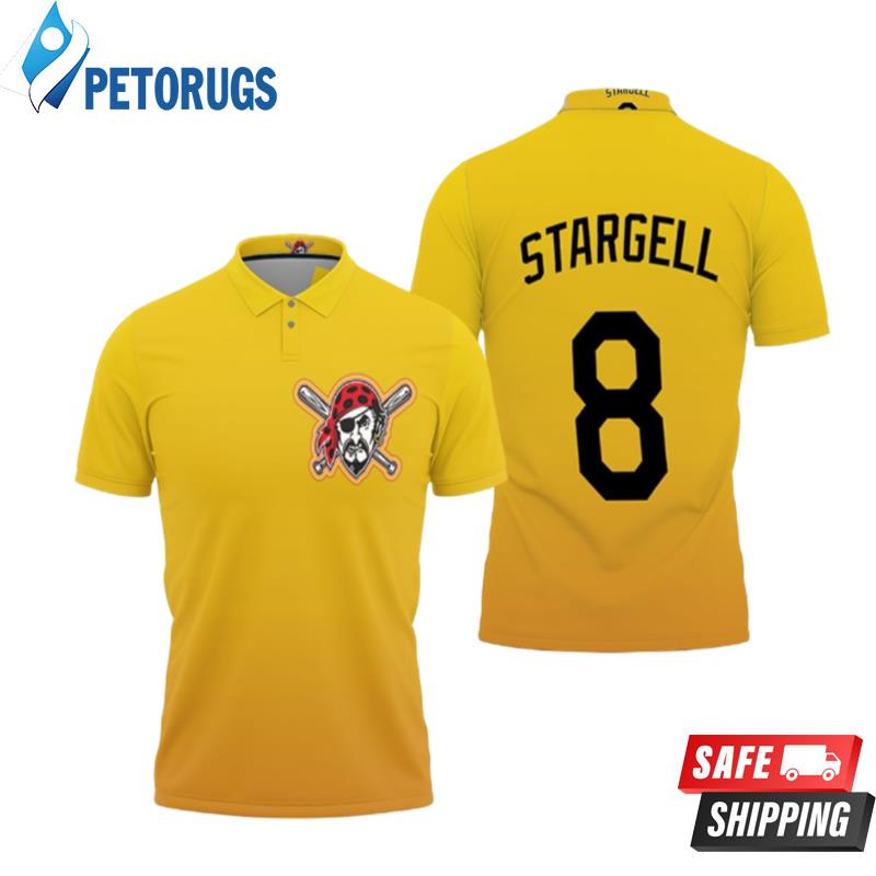 Pittsburgh Pirates Willie Stargell #8 Great Player 2020 Mlb Baseball Team Logo Yellow Polo Shirts