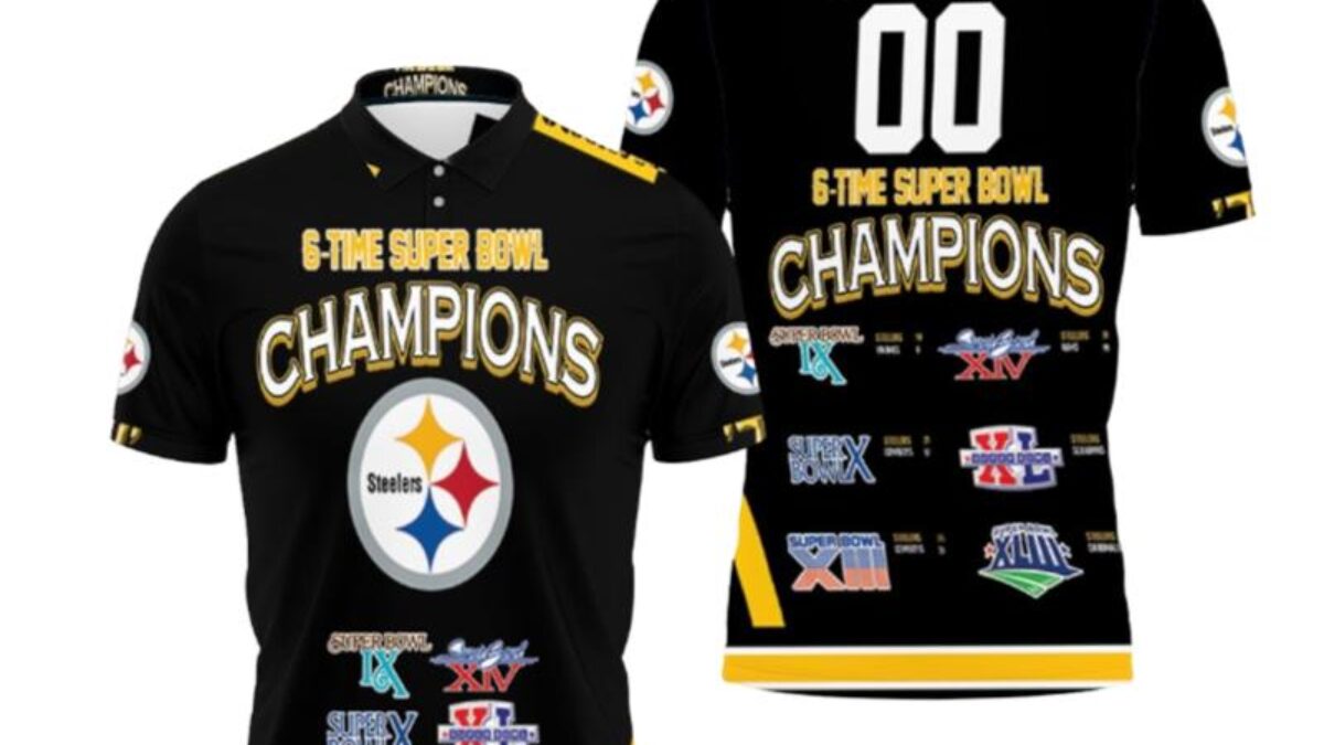 Pittsburgh Steelers NFL Six Time Super Bowl Champions T-Shirt