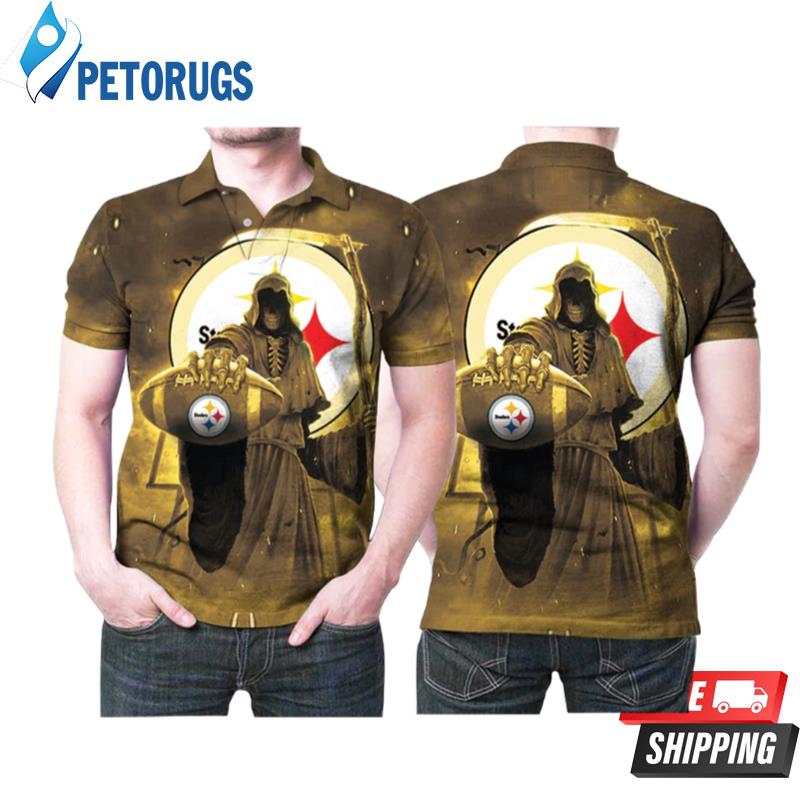 Pittsburgh Steelers America Football Team Nfl Logo Death God Polo Shirts