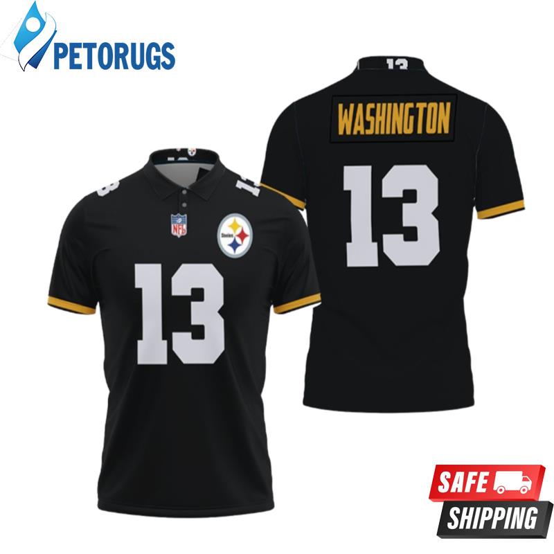 Pittsburgh Steelers James Washington Game Black Inspired Style Polo Shirts