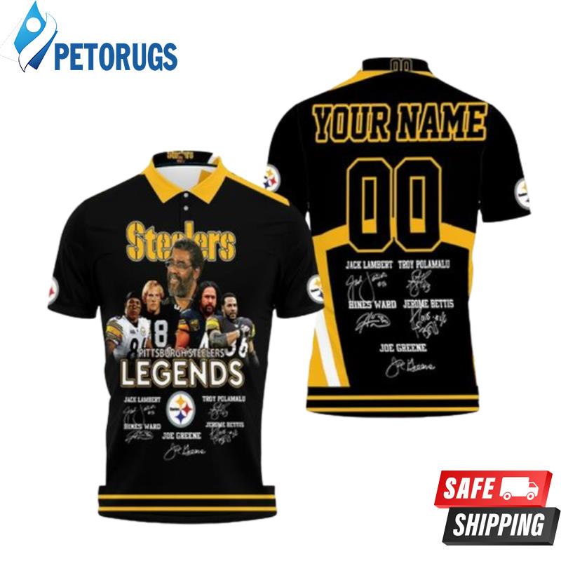 Pittsburgh Steelers Legends Signature Signed Great Players 2020 Nfl Season Personalized Polo Shirts
