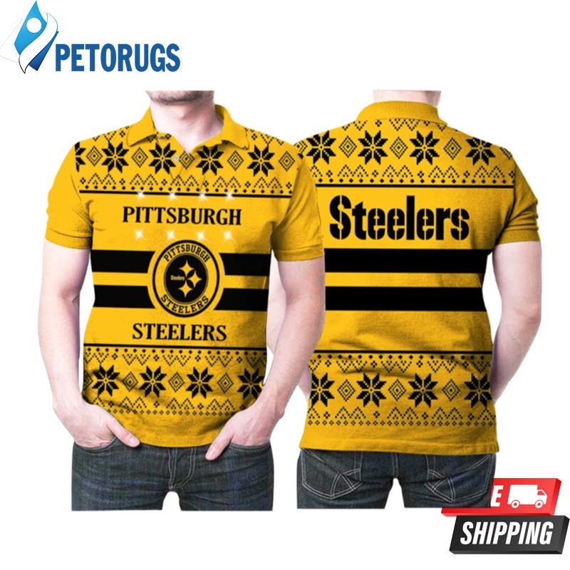 Pittsburgh Steelers Light Up Ugly Christmas Printed Polo Shirts