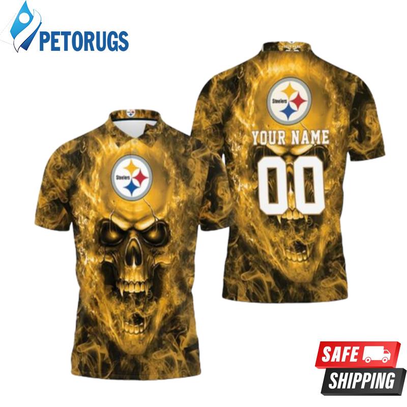 Pittsburgh Steelers Nfl Fan Skull Personalized Polo Shirts