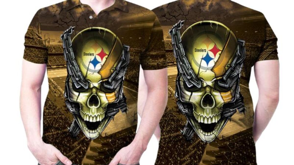 Pittsburgh Steelers Tee Shirt Skull 3D For Men And Women