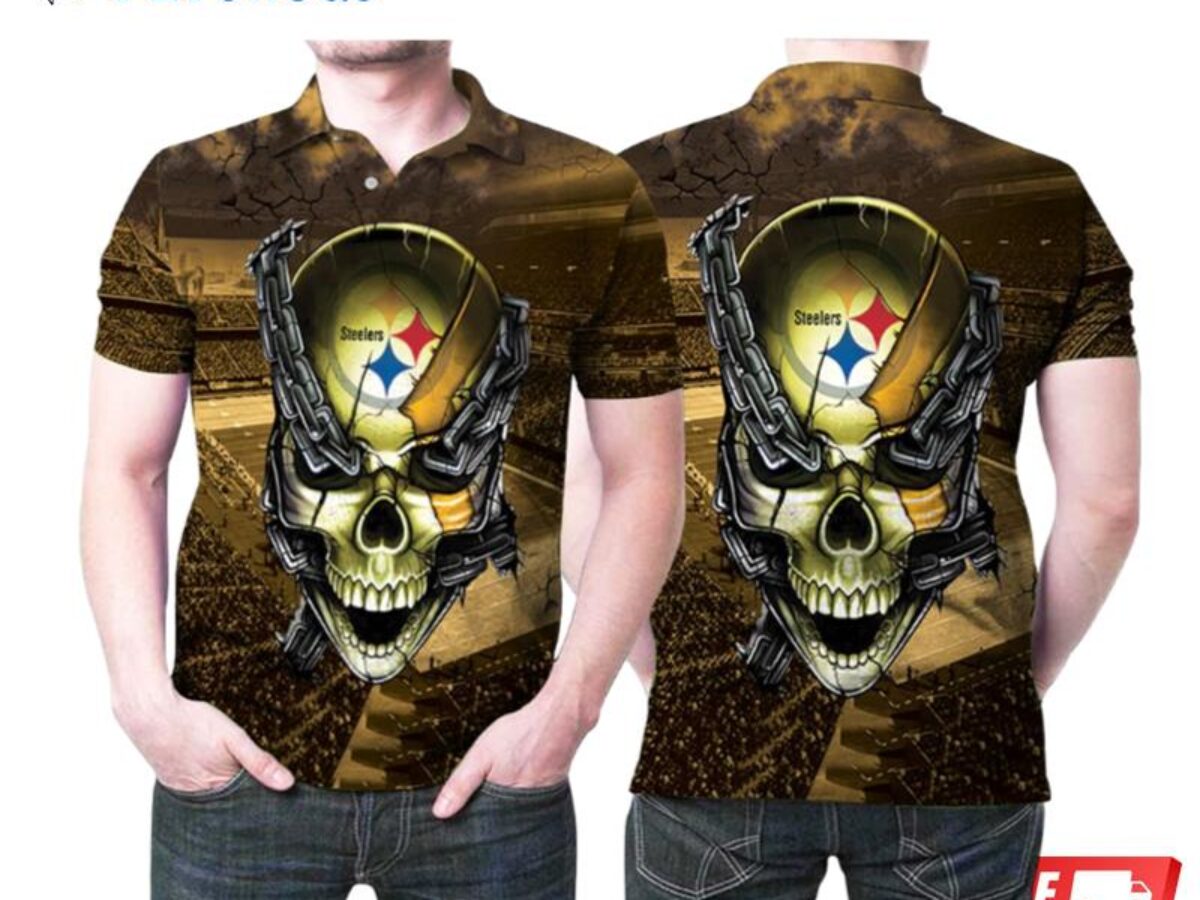 Pittsburgh Steelers Tee Shirt Skull 3D For Men And Women