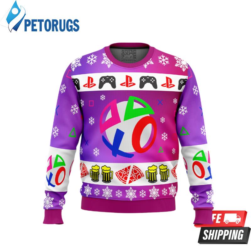 Playstation Neon Ugly Christmas Sweaters