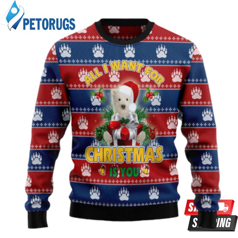 Polar Bear All I Want Christmas Ugly Christmas Sweaters