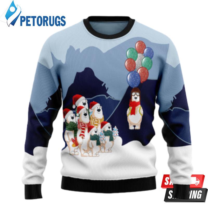 Polar Bear Balloon Ugly Christmas Sweaters