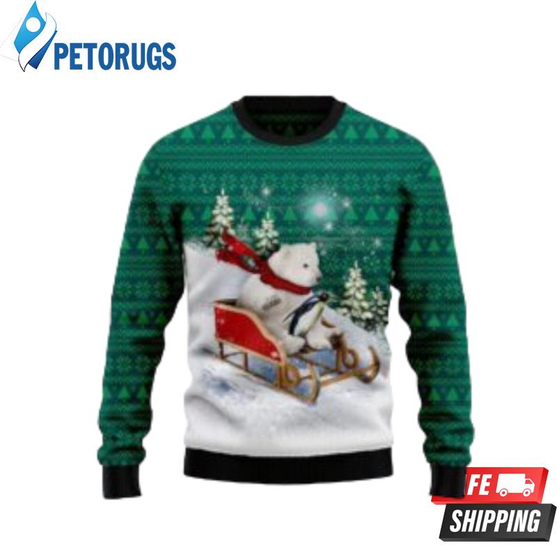 Polar Bear Sleigh Ugly Christmas Sweater? Ugly Christmas Sweaters