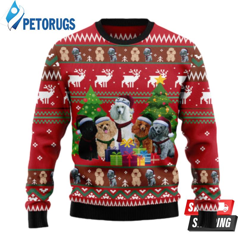 Poodle Family Snow Ugly Christmas Sweaters