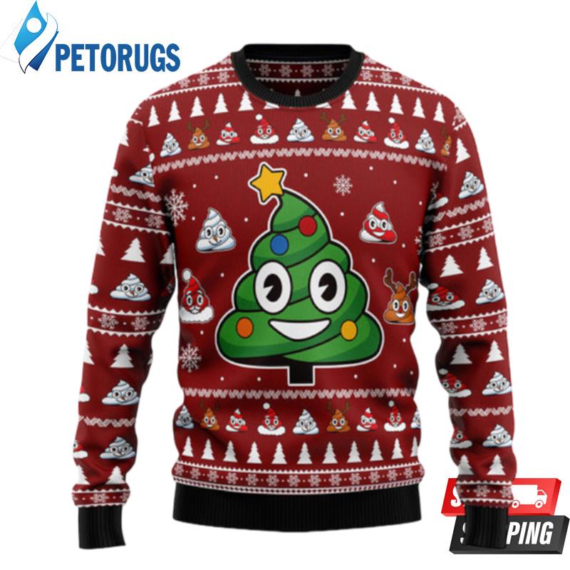 Poop Christmas Tree Emoji Funny Ugly Christmas Sweaters