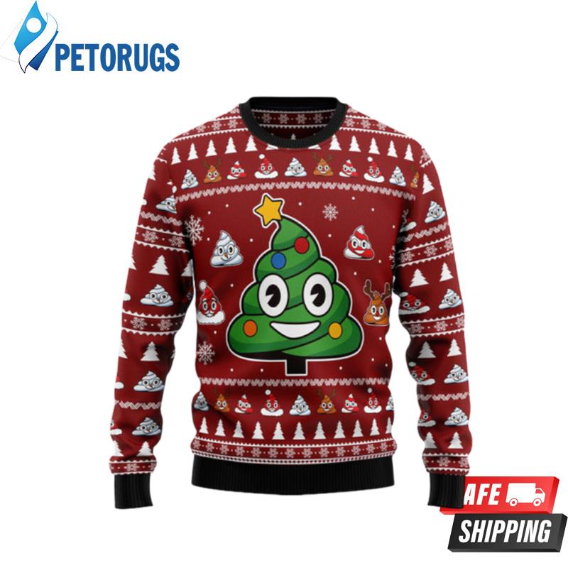 Poop Christmas Tree Emoji Funny Ugly Christmas Sweaters