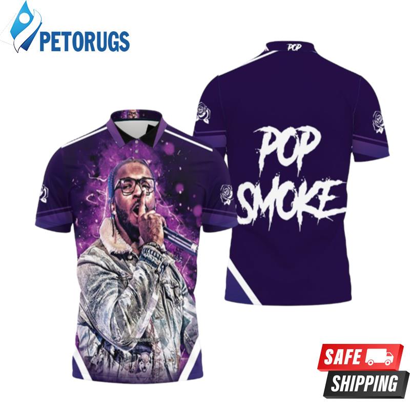 Pop Smoke 2020 Violet Neon Lights American Rapper Polo Shirts