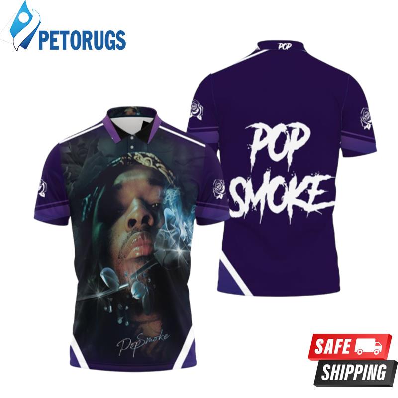 Pop Smoke Shoot For The Stars Aim For The Moon Rose Symbol Polo Shirts