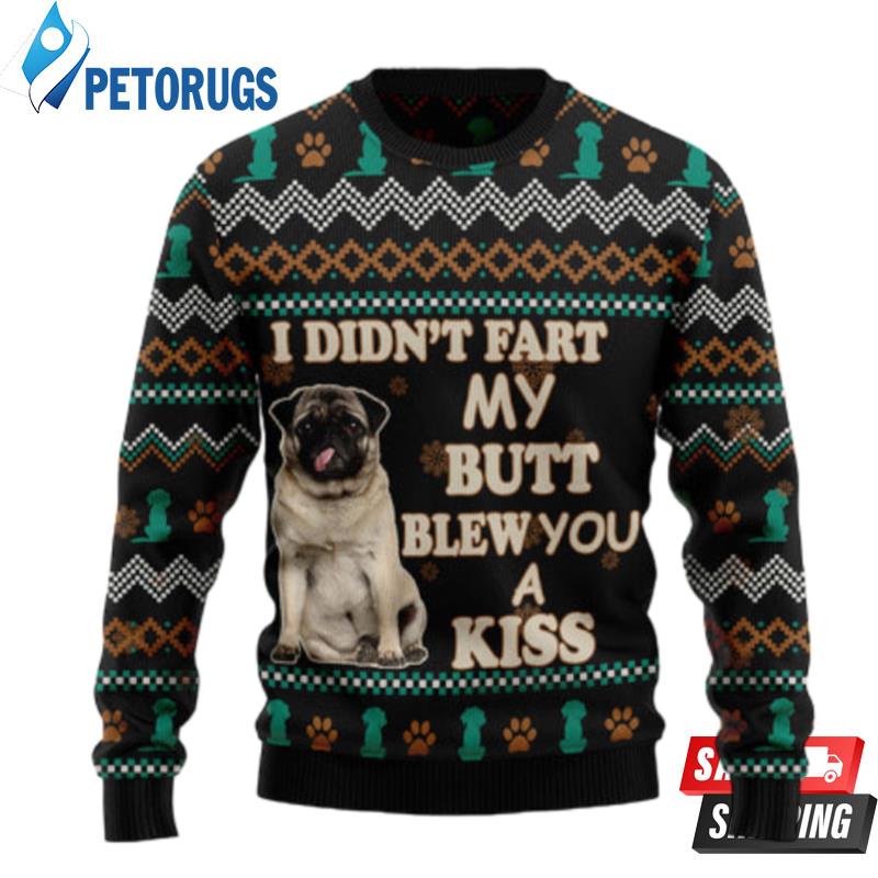 Pug A Kiss Ugly Christmas Sweaters