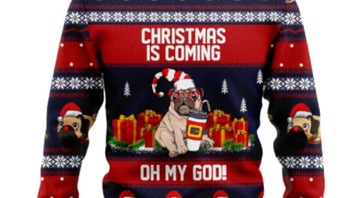 Pug clearance christmas sweaters