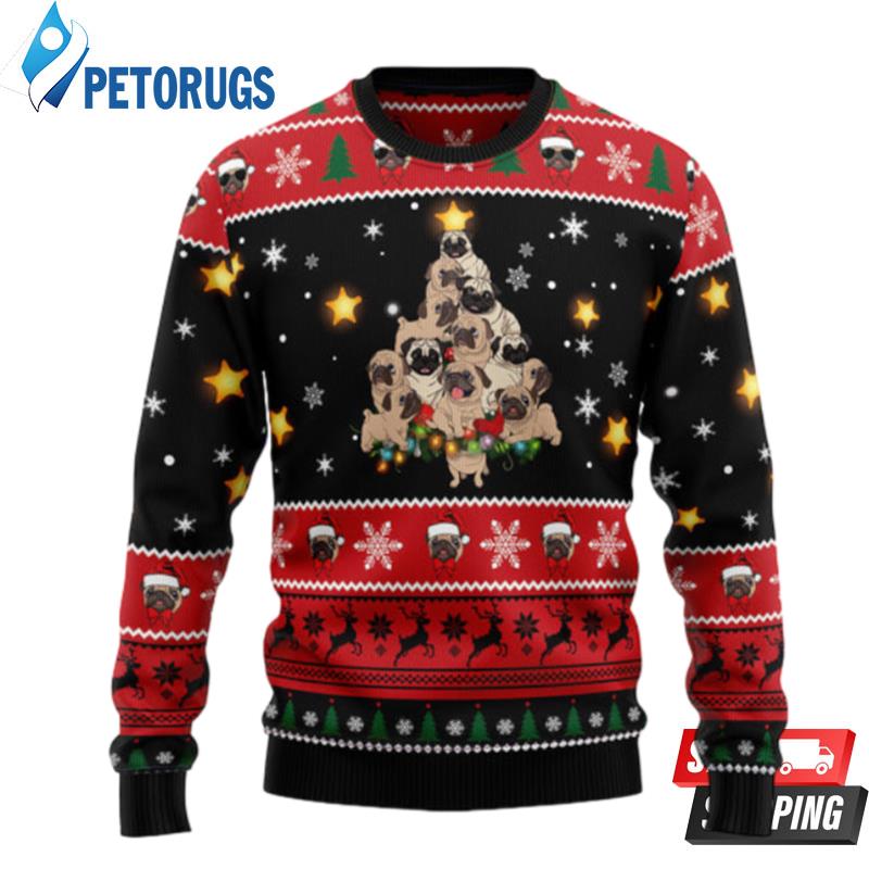Pug Christmas Tree Ugly Christmas Sweaters