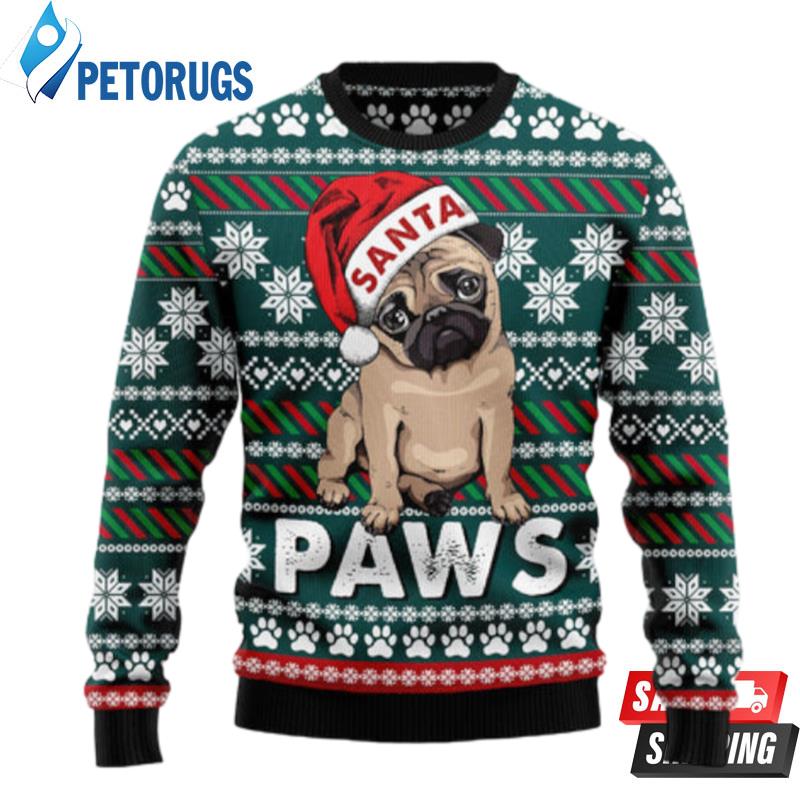 Pug Santa Paws Ugly Christmas Sweaters