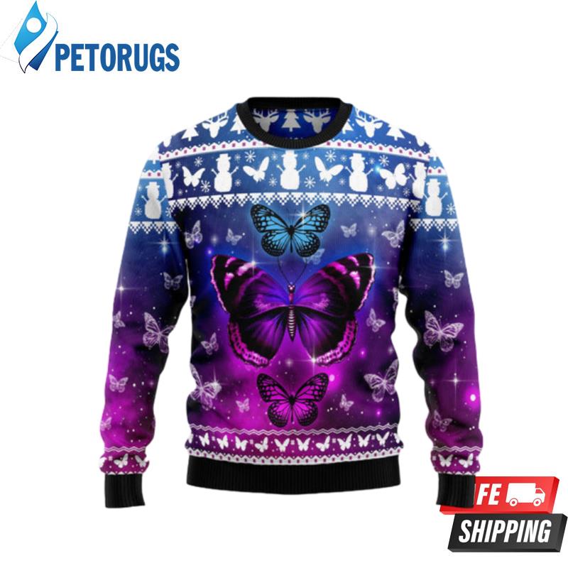 Purple Butterfly Ugly Christmas Sweaters