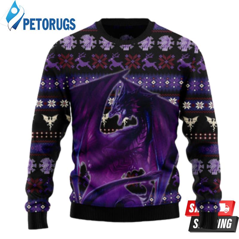 Purple Dragon Ugly Christmas Sweaters