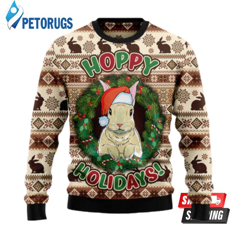 Rabbit Happy Holidays Ugly Christmas Sweaters